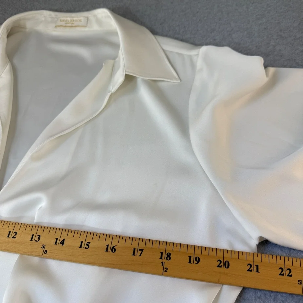 Ramy Brook Penny Bell Sleeve Mini Dress White Tie Front LS Collar Womens Size L?